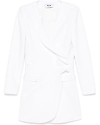 MSGM - Smoking Mini-Jurk Met Ruches - Lyst