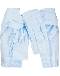 we11done - Striped Knot-Detail Mini Skirt - Lyst