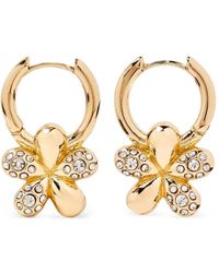 Yoj - Luna Mini Crystal Flower Hoop Earring - Lyst