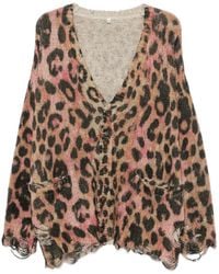R13 - Leopard-Print Cardigan - Lyst