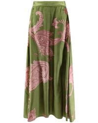 Co.Go - Arabesque-Print Silk Skirt - Lyst