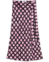 MSGM - Wrap-Effect Floral-Print Midi Skirt - Lyst