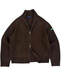 flâneur - Ribbed-Knit Zip-Up Cardigan - Lyst