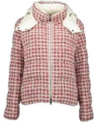 Moncler - Andronne Tweed Hooded Short Down Jacket - Lyst