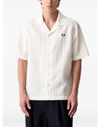 Fred Perry - Embroidered-Logo Camp-Collar Shirt - Lyst