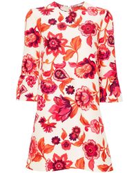 La DoubleJ - Floral-print cady mini dress - Lyst