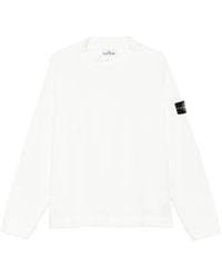Stone Island - Compass-Badge Cotton Sweater - Lyst