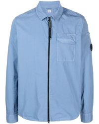 C.P. Company - Lens-detail Long-sleeve Cotton Shirt - Lyst