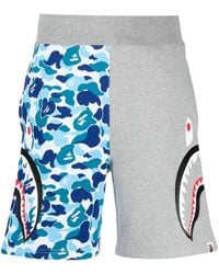 A Bathing Ape - Abc Camo Side Shark Cotton Shorts - Lyst