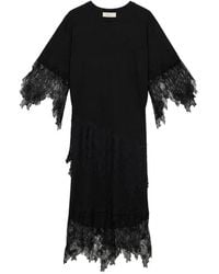 Blumarine - Lace-Detail Jersey Midi Dress - Lyst