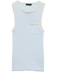 Prada - Contrast-Trim Tank Top - Lyst
