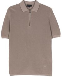 Emporio Armani - Open-knit Polo Shirt - Lyst