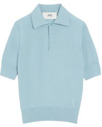 Ami Paris - Ami De Coeur Wool Polo Shirt - Lyst