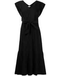 Vince - V-Neck Sleeveless Midi Dress - Lyst