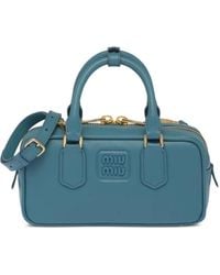 Miu Miu - Borsa A Spalla Mini Con Placca Logo - Lyst