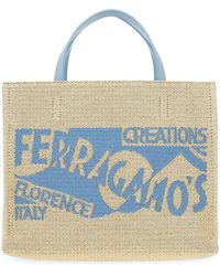 Ferragamo - Small Venna Logo-embroidered Tote Bag - Lyst