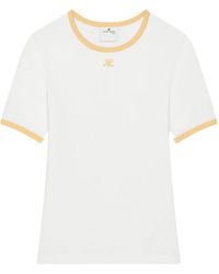 Courreges - T-Shirt With Contrasting Trim - Lyst