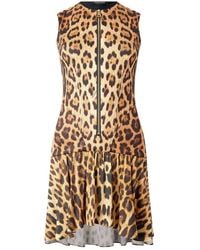 Roberto Cavalli - Leopard-Print Zip-Front Minidress - Lyst