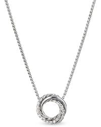 David Yurman - Sterling Crossover Diamond Necklace - Lyst