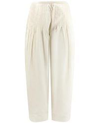 LAMRONS - Pleated Wide-Leg Trousers - Lyst