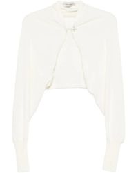 Alberta Ferretti - Cárdigan corto con detalle de perlas - Lyst