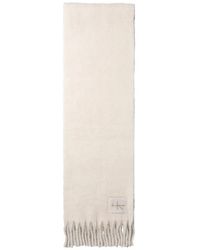 Calvin Klein - Logo-Patch Fringed Scarf - Lyst