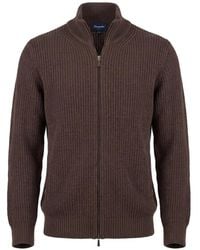Drumohr - Ribbed-Knit Zip-Up Sweater - Lyst