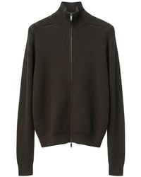 Emporio Armani - Ribbed-Knit Zip-Up Cardigan - Lyst