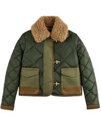 Fay - Quilted Shearling-Collar Jacket - Lyst