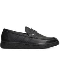 adidas - Logo-Plaque Leather Loafers - Lyst