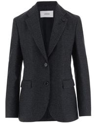Lardini - Houndstooth-Pattern Single-Breasted Blazer - Lyst