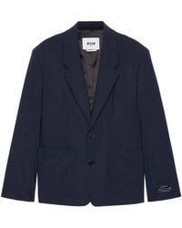 MSGM - Single-Breasted Blazer - Lyst