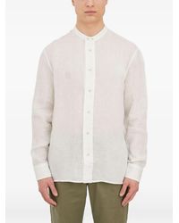 Paolo Pecora - Band-Collar Linen Shirt - Lyst