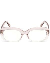 Tom Ford - T-Logo Rectangle-Frame Glasses - Lyst