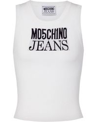 Moschino Jeans - Logo-print Ribbed Tank Top - Lyst