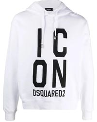 DSquared² - Icon-Print Cotton Hoodie - Lyst