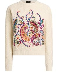 Etro - Pull À Fleurs Brodées - Lyst