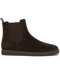 12 STOREEZ Round toe Suede Ankle Boots in Natural Lyst UK