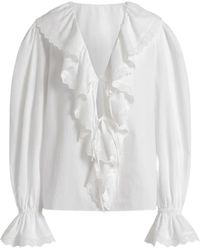 Alberta Ferretti - Ruffled-Collar Blouse - Lyst