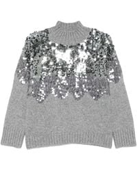 Liu Jo - Sequin-Embellished High-Neck Sweater - Lyst