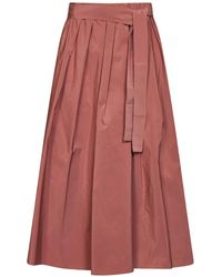 Weekend by Maxmara - Pleated Belted Midi Skirt - Lyst