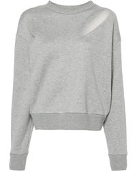 McQueen - Cut-Out Jersey Sweatshirt - Lyst