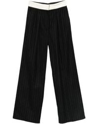forte_forte - Pinstripe Straight-Leg Trousers - Lyst