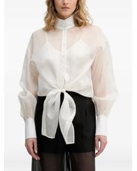 KARL LAGERFELD - Tie-Front Blouse - Lyst