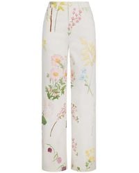 Oscar de la Renta - Botanical-Print Straight-Leg Jeans - Lyst