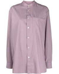 Tekla - Striped Organic Cotton Shirt - Lyst