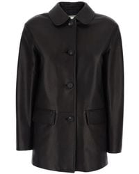 Tagliatore - Chaqueta De Piel Con Botones - Lyst