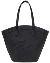 Karl Lagerfeld - Medium Signature Tulip Leather Tote Bag - Lyst