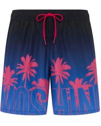 Moschino - Gradient Print Swim Shorts With Palm Tree Design - Lyst