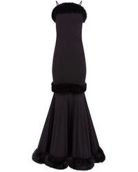 Nina Ricci - Faux-Fur Trim Maxi Dress - Lyst
